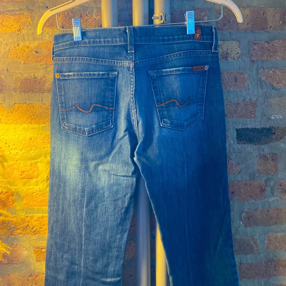 7 for all Mankind jeans. Classic flare style